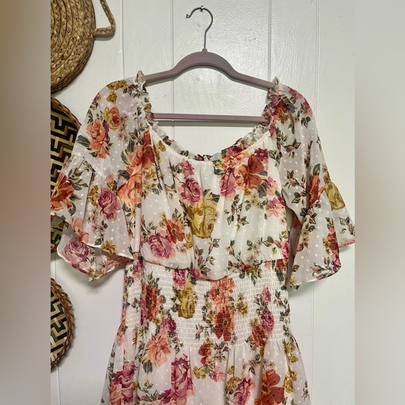 Premier Amour Womens 3/4 Sleeve Floral Fit +Flare Dress Size 12 - Picture 2 of 6